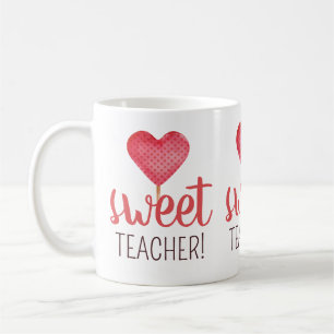 Süße Lehrerin mit süßem rosa Kaugummi zum Valentin Kaffeetasse