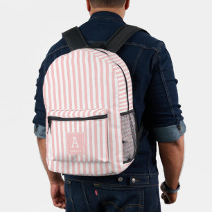 Süße leichte rosafarbene Streifen mit monogrammier Bedruckter Rucksack