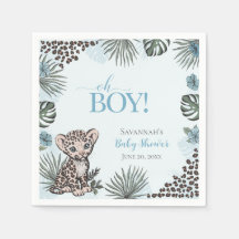 Süße Leopard-Jungtier Blaue Babyparty