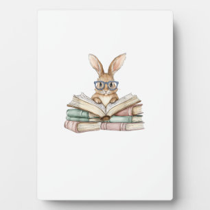 Süße Lesebrille Hasen Bücher Bücherwurm Leser T Fotoplatte