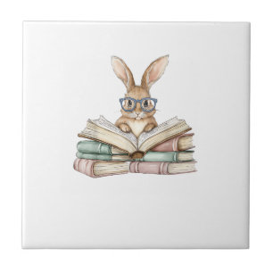Süße Lesebunny-Brille Bücher Bücherwurm Leser T Fliese