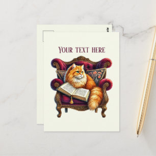 Süße lesende Katzenliebhaber Postkarte