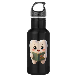 Süße Leseszahn-Charakter-Bookworm-Edelstahlflasche Edelstahlflasche