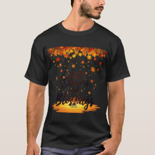 Süße leuchtende Blumen-Ästhetik Herbstblätter mit T-Shirt