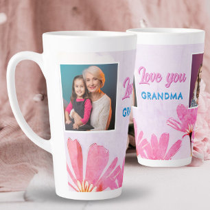 Süße Liebe Oma Rosa Blumen 2 Fotos Milchtasse