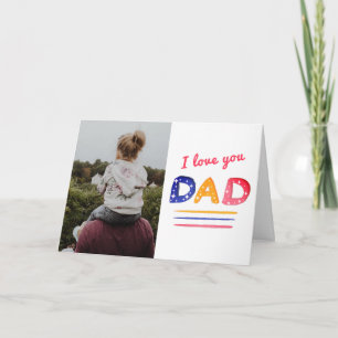 Süße Liebe Papa Lettering Vater Foto Karte