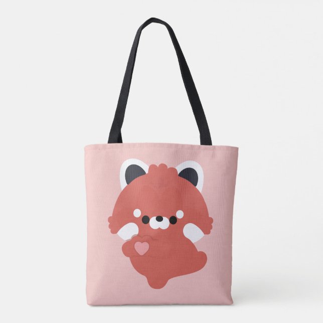 Süße Liebe Roter Panda Tasche (Rückseite)