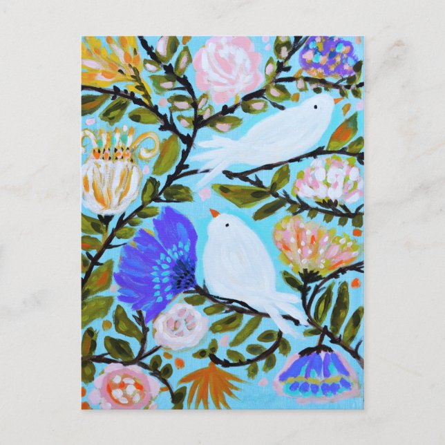 Süße Liebe-Vögel II Postkarte (Vorderseite)