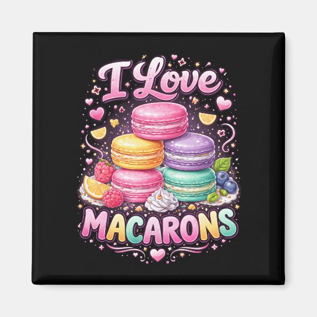 Süße Liebes-Macarons Magnet (Vorne)