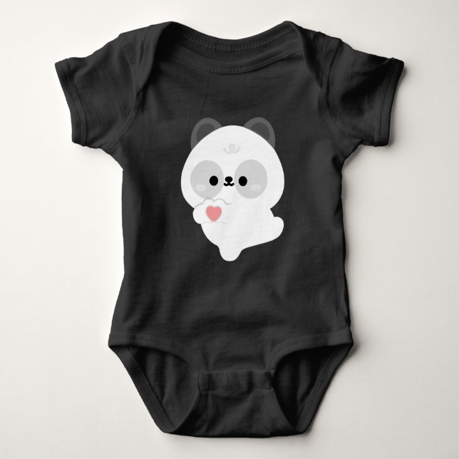 Süße Liebes-Panda Baby Strampler (Vorderseite)