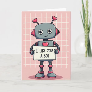 Süße Liebes-Roboter-Ich-mag-dich-eine-Bot-Karte Karte