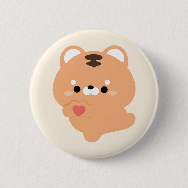 Süße Liebes-Tiger  Button (Vorderseite)
