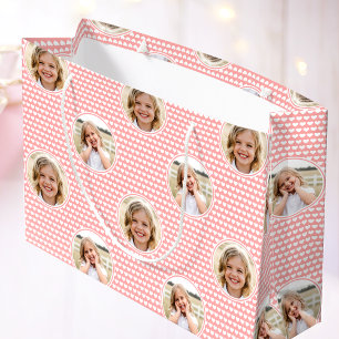 Süße Liebesherz 2 Foto Hübsche Aprikosenrosa Große Geschenktüte