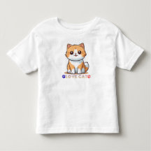 Süße Liebeskatze Cartoon – Kawaii Kitty mit Pfoten