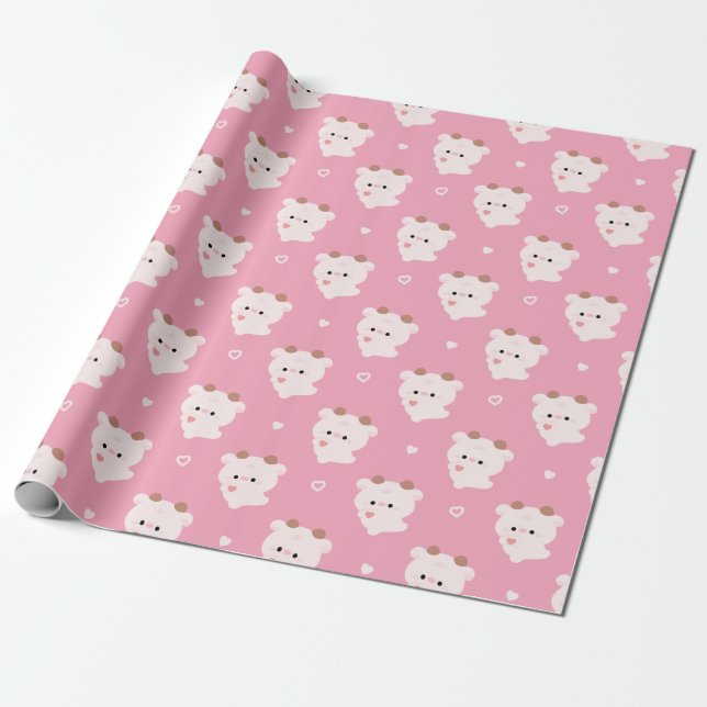 Süße Liebeskuh Geschenkpapier (Ungerollt)