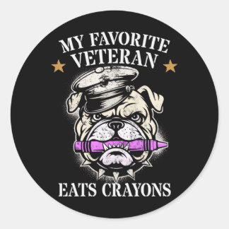 Süße Lieblingsveteranen essen Crayons-Squad Militä Runder Aufkleber