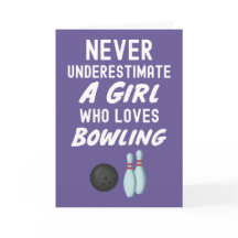 Süße lila Bowling-Karten für Baby-Mädchen Kinder