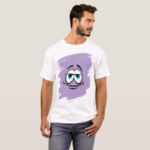Süße lila Cartoon-Gesicht Herren T-Shirt