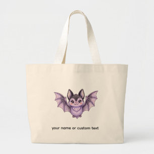 Süße lila Fledermaus Halloween Buntstift-Illustrat Jumbo Stoffbeutel