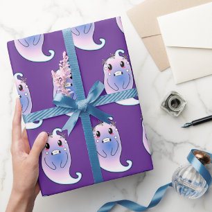 Süße lila Geister Halloween-Geschenkverpackung Geschenkpapier