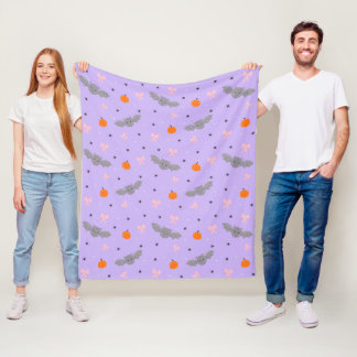 Süße lila Halloween-Fledermaus-Musterdecke Fleecedecke