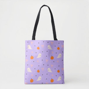 Süße lila Halloween-Geister-Muster-Tasche Tasche