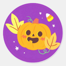 Süße lila Halloween-Kürbis-Aufkleber