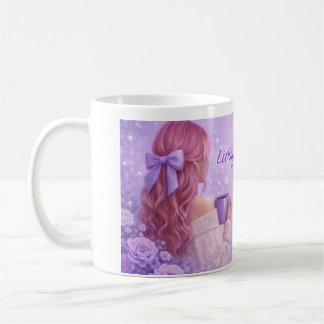 Süße lila Kaffeetasse | Weibliches magisches Gesch