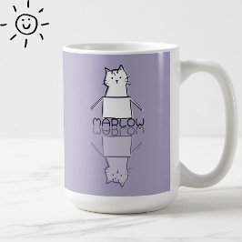 Süße lila Katze Reflexions-Gekritzel mit individue Kaffeetasse