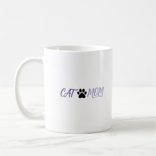 Süße lila Katzenmutter Pfotenabdruck Kaffeetasse