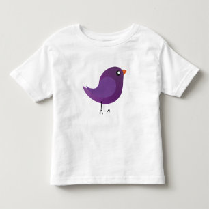Süße lila kleine Vogelillustration Kleinkind T-shirt