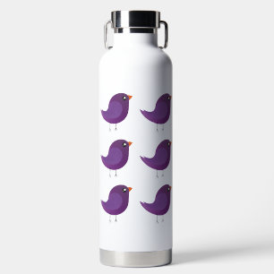 Süße lila kleine Vogelillustration Trinkflasche