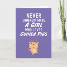 Süße lila Meerschweinchen-Karten für Baby-Mädchen 
