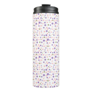 Süße lila und rosa Blumenmuster-Reisemug Thermosbecher