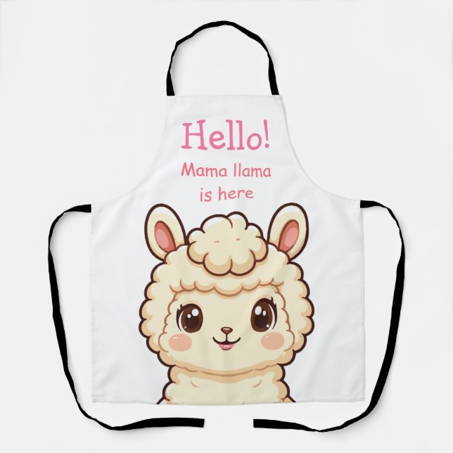 Süße Llama-Illustration Design Schürze (Vorderseite)