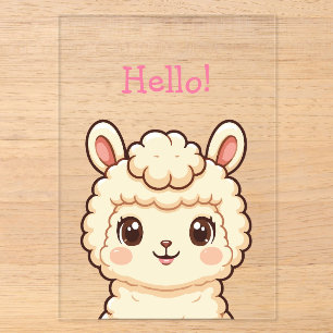 Süße Llama-Illustrationsdesign Acryleinladungen