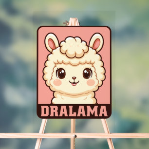 Süße Llama-Illustrationsdesign Acrylschild