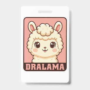 Süße Llama-Illustrationsdesign Ausweis