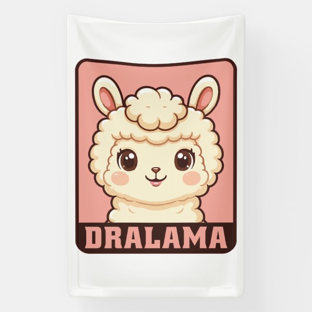 Süße Llama-Illustrationsdesign Banner (Vertikal)