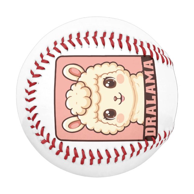 Süße Llama-Illustrationsdesign Baseball (Vorderseite Links)