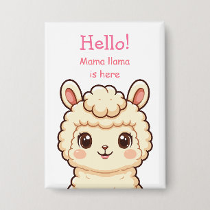 Süße Llama-Illustrationsdesign Button