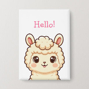 Süße Llama-Illustrationsdesign Button