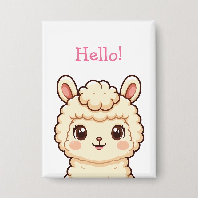Süße Llama-Illustrationsdesign Button (Vorderseite)