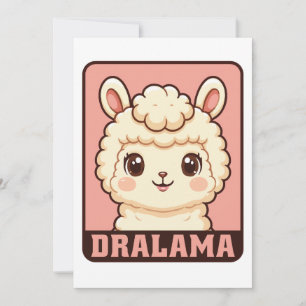 Süße Llama-Illustrationsdesign Dankeskarte