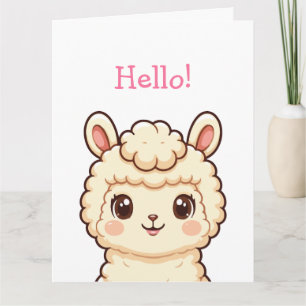 Süße Llama-Illustrationsdesign Dankeskarte