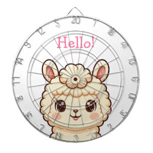 Süße Llama-Illustrationsdesign Dartscheibe