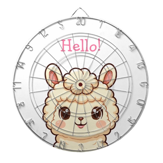 Süße Llama-Illustrationsdesign Dartscheibe (vorne)