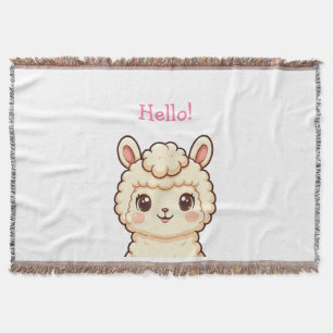 Süße Llama-Illustrationsdesign Decke