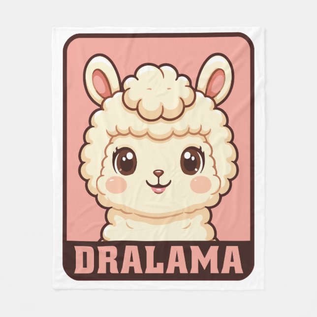 Süße Llama-Illustrationsdesign Fleecedecke (Vorderseite)