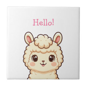 Süße Llama-Illustrationsdesign Fliese